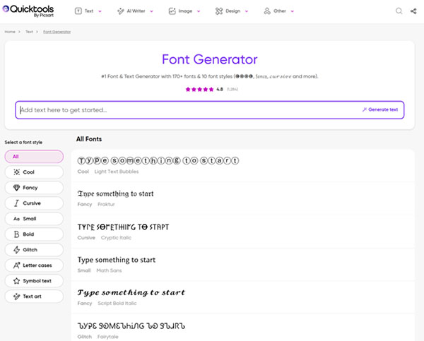 Picsart Font Generator