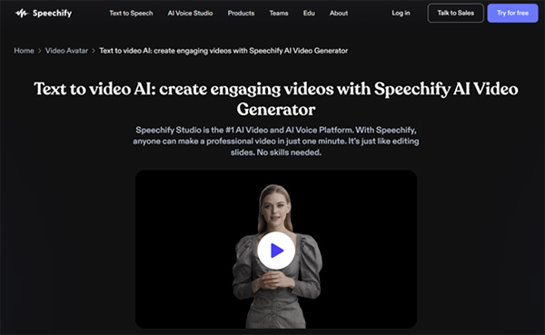 Speechify AI Video Generator