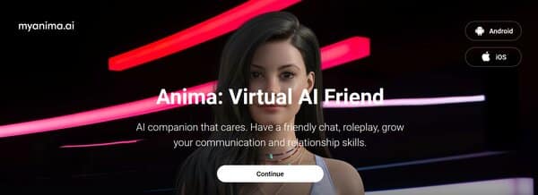 Chat de juego de roles con amigos de Anima AI