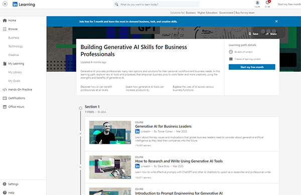 Building Generative AI Skills for Business Professionals by LinkedIn