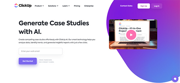 ClickUp Generate Case Studies with AI