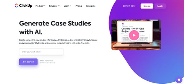 ClickUp Generate Case Studies with AI