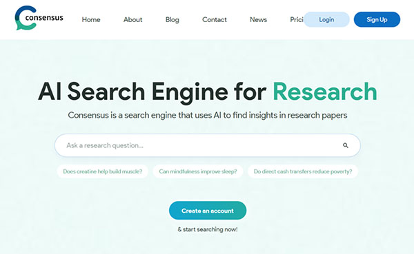 Consensus AI - AI Search Engine for Research