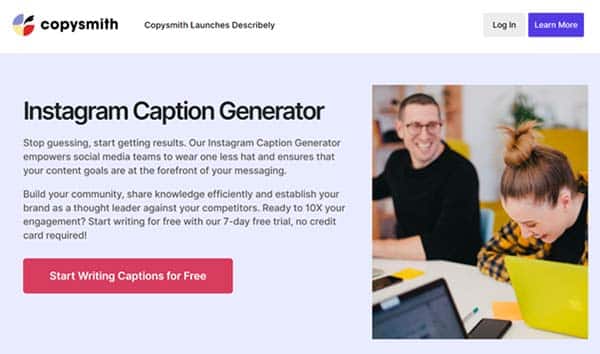 Copysmith Instagram Caption Generator