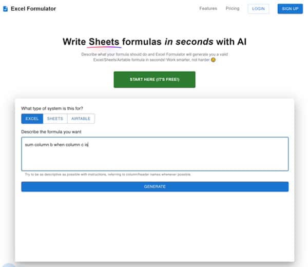 Formulatore Excel