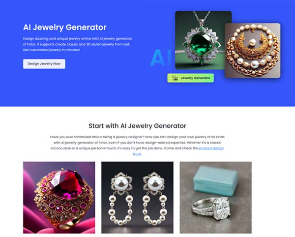 Fotor AI Jewelry Generator