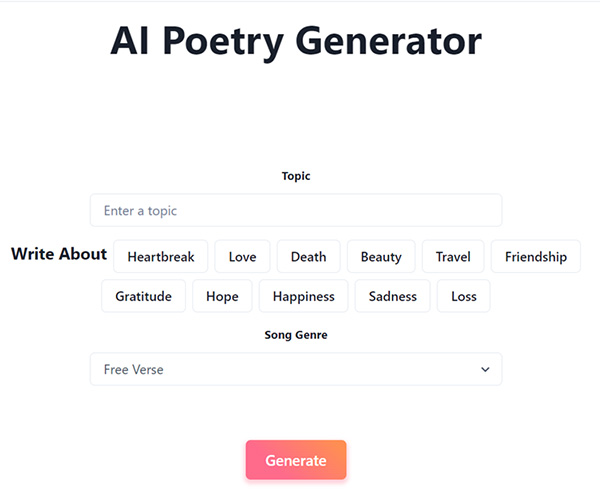 Freshbot Poetry Generator