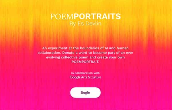 Google's PoemPortraits