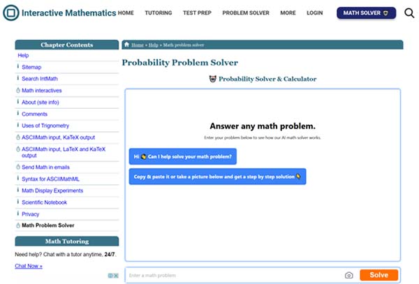 Interactive Mathematics Probability Calculator