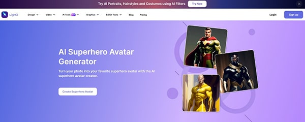 LightX AI Superhero Generator