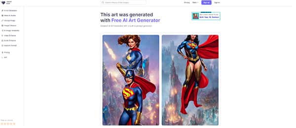 Neural.love AI Superhero Image Generator