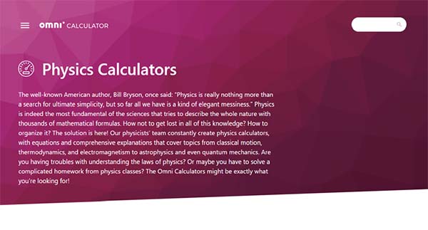 Omni Physics Calculators