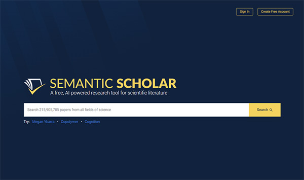 SemanticScholar - AI Research Tool for Scientific Literature
