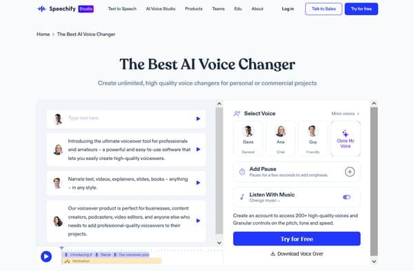Speechify AI Voice Changer