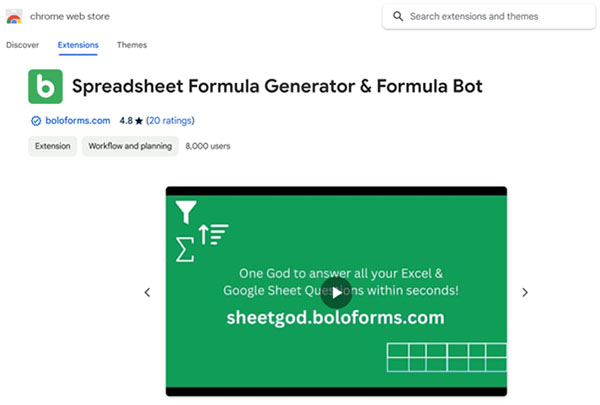 Spreadsheet Formula Generator & Formula Bot