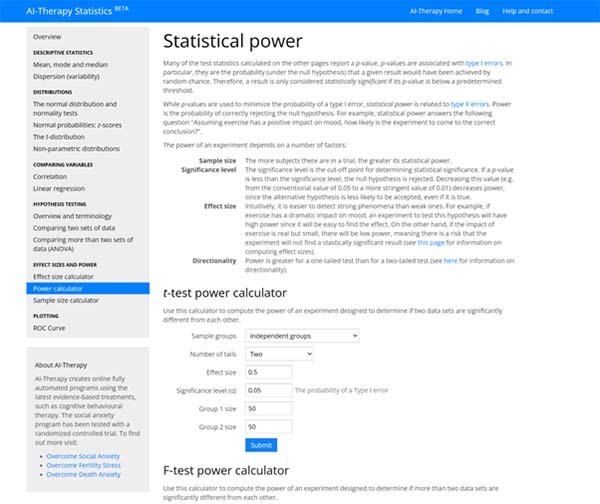 Statistical Power Probability Calculator