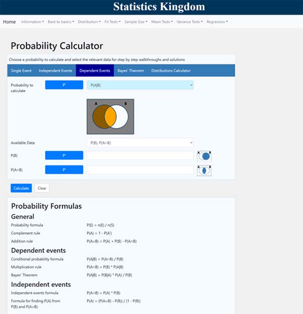 Statistics Kingdom Probability Calculator