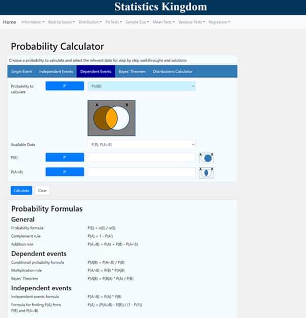 Statistics Kingdom Probability Calculator