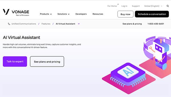 Vonage Artificial intelligence virtual assistant