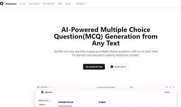 AIQuizGen AI Multiple Choice Question Generator