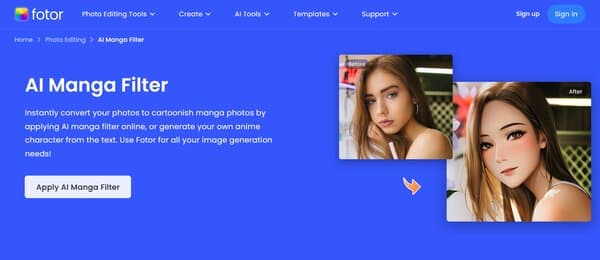 Fotor AI Manga Generator