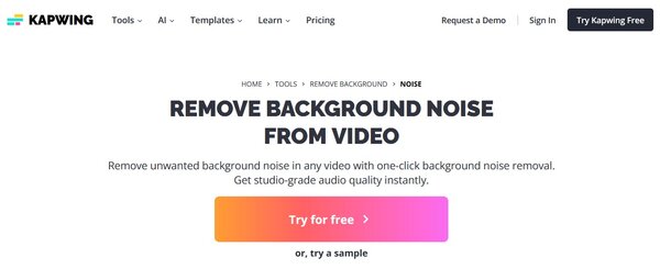 Kapwing Background Noise Removal