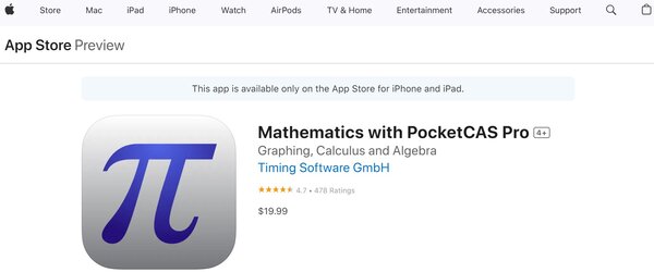 Mathematics with PocketCAS Pro