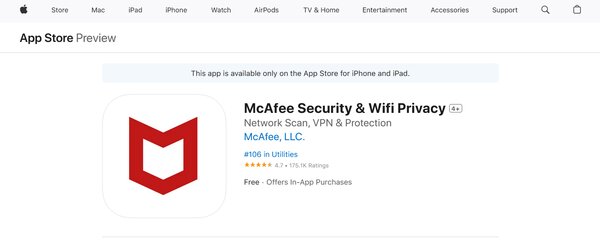 McAfee Security & Wi-Fi Privacy