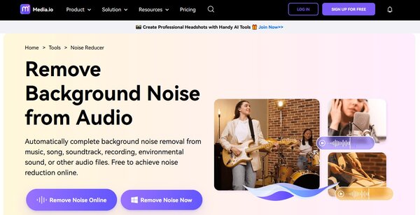Media.io Remove Background Noise from Audio