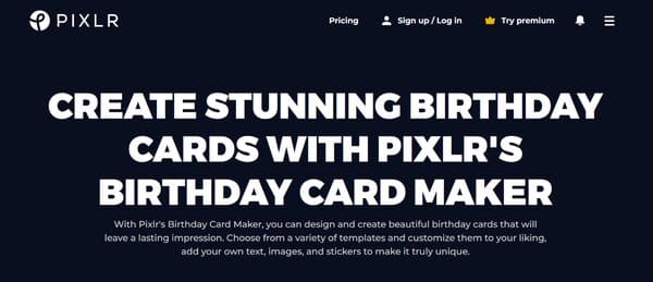 Pixlr Birthday Card Generator