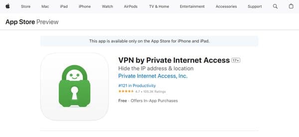 Private Internet Access For iPhone