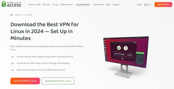 Private Internet Access Linux VPN
