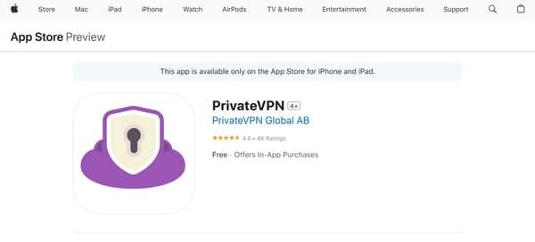 PrivateVPN For iPhone
