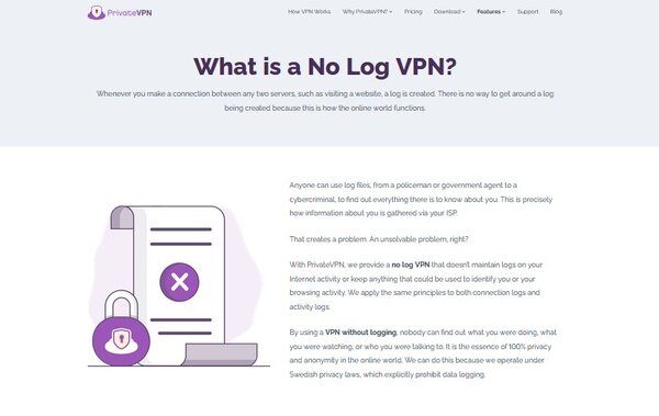 PrivateVPN No Log VPN