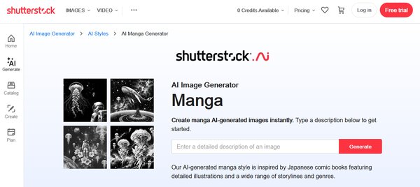 Générateur de mangas IA Shutterstock