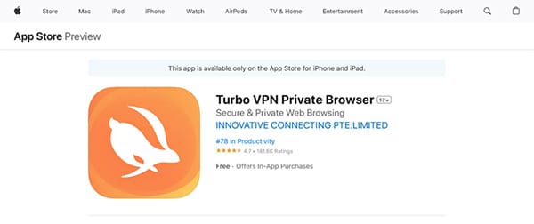 Turbo VPN For Apple TV