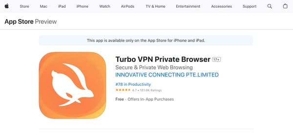 Turbo VPN For iPhone