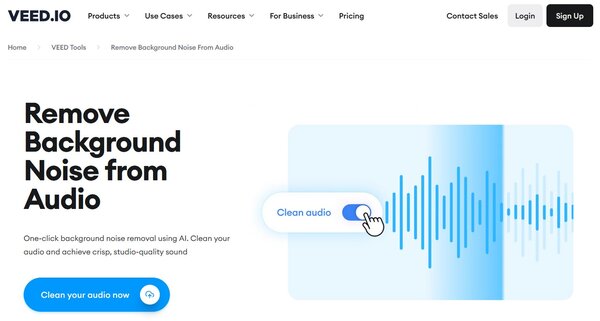 Veed.IO Remove Background Noise from Audio
