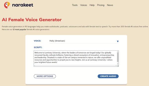 AI Female Voice Generator