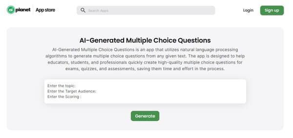 AI Planet Generated Multiple Choice Questions