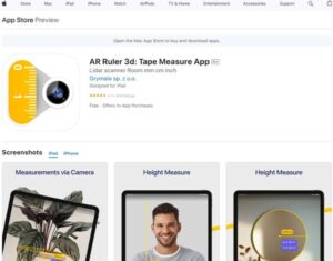 Aplikace AR Ruler 3D Tape Measure App