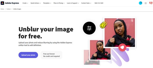 Adobe Express Unblur Image