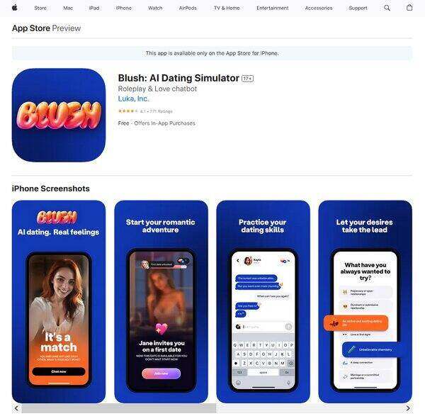 Blush AI Dating Simulator