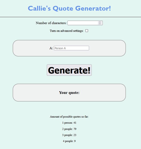 Callies Incorrect Quote Generator