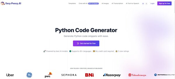 Easy Peasy AI Python Code Generator