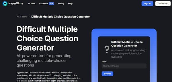 HyperWrite MCQ Generator