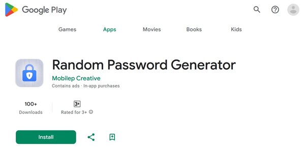 Mobilep Random Password Creator