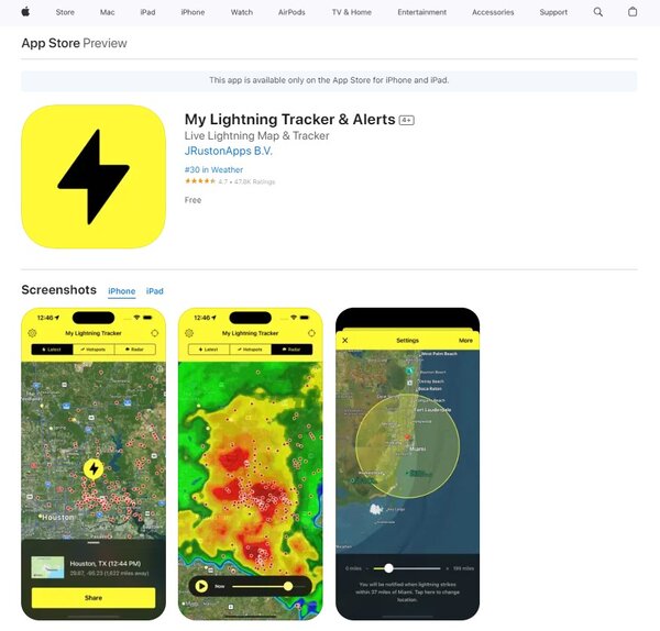My Lightning Tracker & Alerts