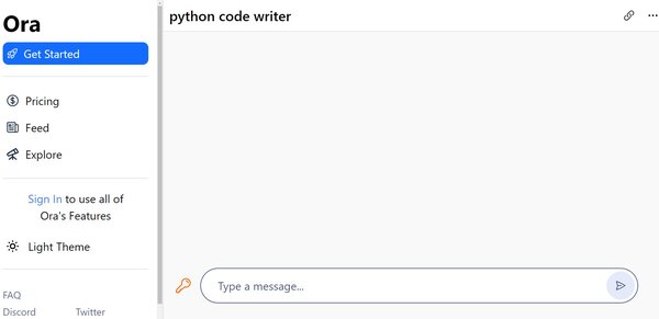 Ora AI Python Code Generator
