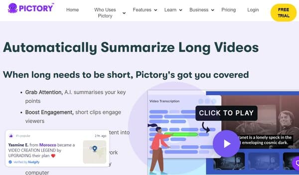 Pictory AI Automatically Summarize Long Videos